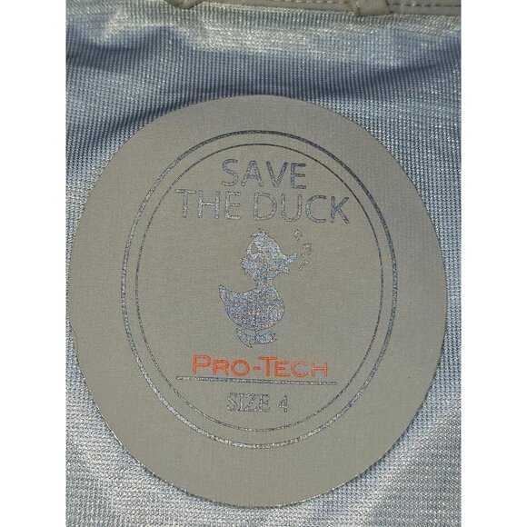 NWT Save The Duck Women's Beige Pro-Tech  Waterproof Hooded Jacket Size 4 2616 - Picture 6 of 12